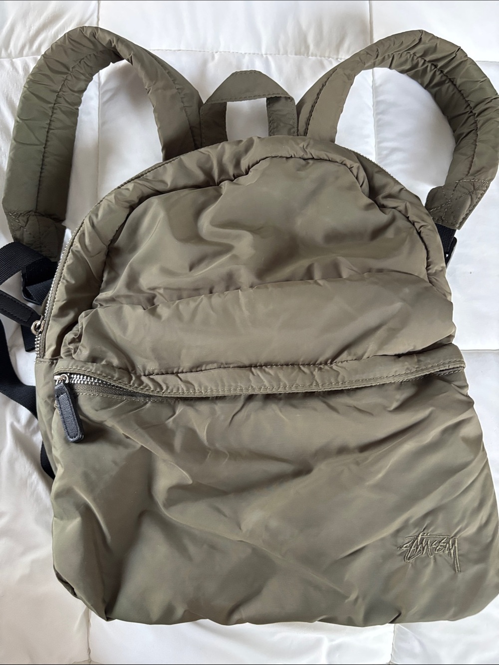 Stussy Olive Green Puffer Backpack